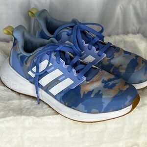 Adidas FORTARUN 2.0 CLOUDFOAM SPORT RUNNING LACE SHOES Size 4 Blue Camo